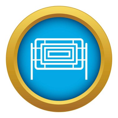 Kare çit simge mavi vektör izole