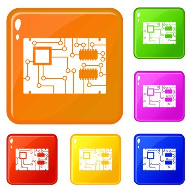 Elektronik pano simgeleri vektör rengini ayarlamak