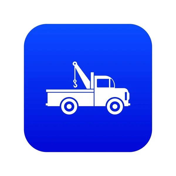 Car towing truck icon digital blue — Stock Vector