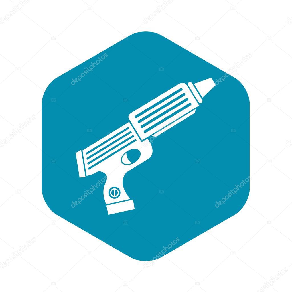 Plastic gun toy icon, simple style