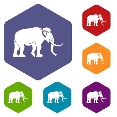 Mammoth simgeler vektör altı yüzlü