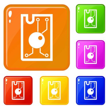 İşlemci çip simgeleri vektör rengini ayarlamak