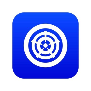 Araç tekerleği simgesi dijital mavi