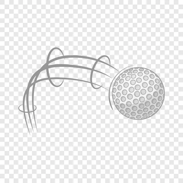 Patada del icono de la pelota de golf, estilo de dibujos animados — Vector de stock