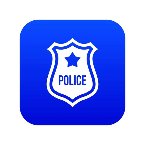 Badge de police icône numérique bleu — Image vectorielle