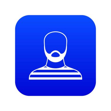 Hapishane kıyafeti simgesi dijital mavi sakallı adam