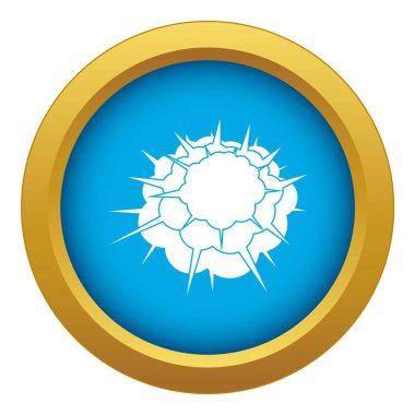 Atom patlama simgesi mavi vektör izole