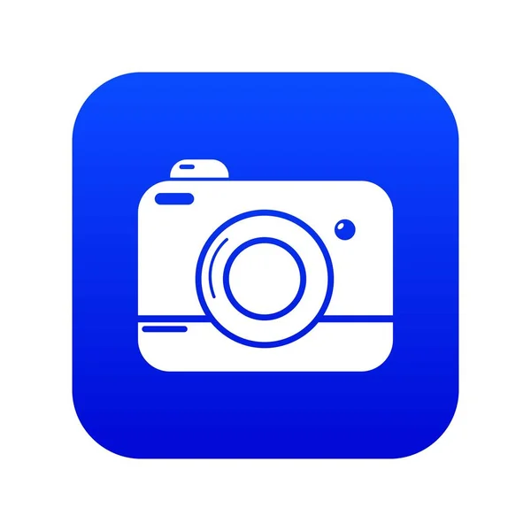 Fotocamera icoon blauwe vector — Stockvector