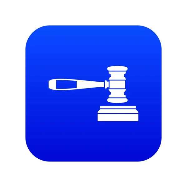 Rechter hamer symbool digitale blauw — Stockvector