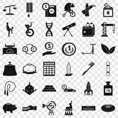 Vinç denge Icons set, basit tarzı