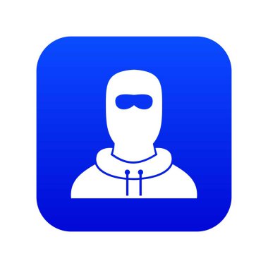 Erkek Balaclava simgesi dijital mavi