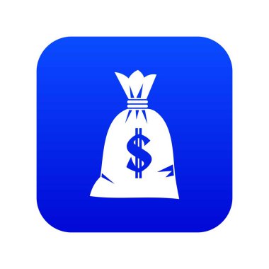 Para çantası simgesini dijital mavi