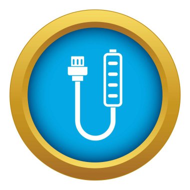 Şarj simge mavi vektör izole