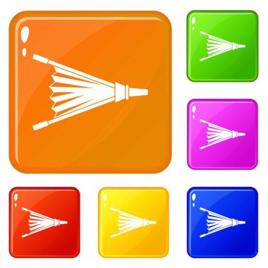 Yangın simgeler kümesi vektör renk körük