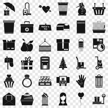 Kutusu simgeler kümesi, basit tarzı kağıt