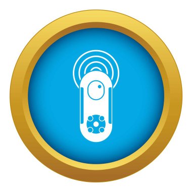 Oyun joystick simge mavi vektör izole