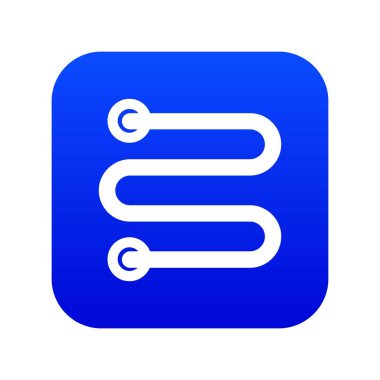 Isıtmalı havlu askısı simgesi dijital mavi