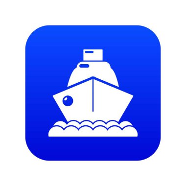Cruise Ship simge mavi vektör