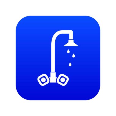 Musluk simgesi dijital mavi damlama