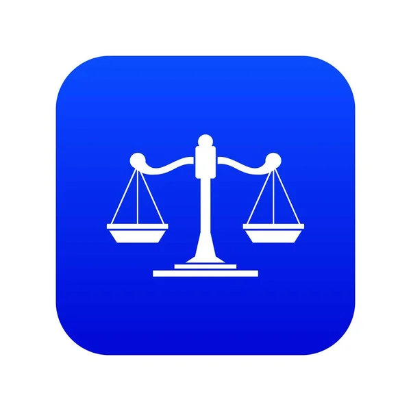 Weegschalen van Justitie icon Digital Blue — Stockvector