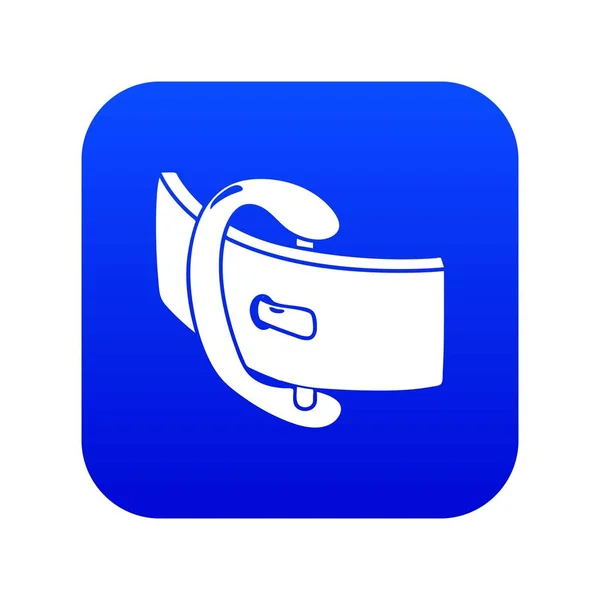 Elegant belt buckle icon blue vector — Stock Vector