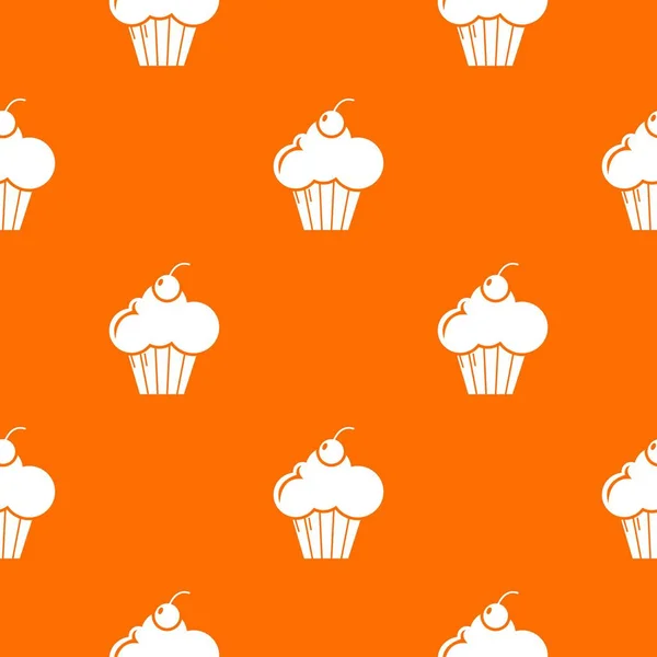 Sweet cupcake pattern vector orange — Stock Vector