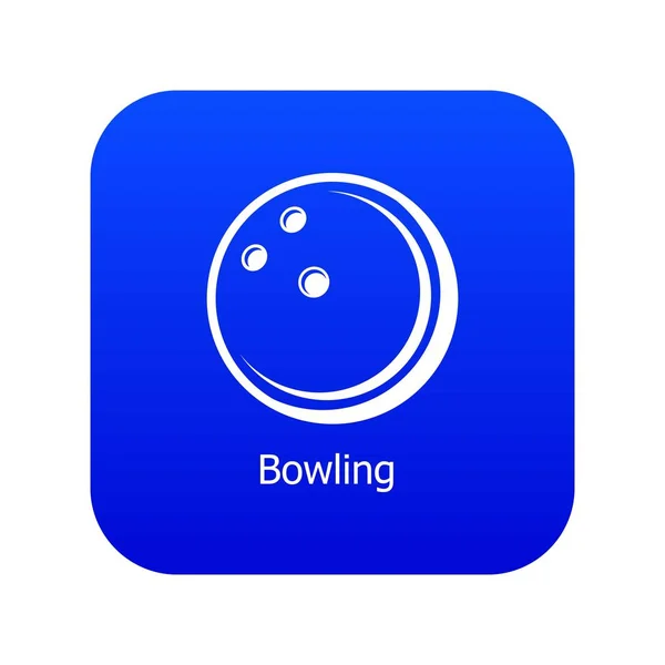 Icône boule de bowling vecteur bleu — Image vectorielle