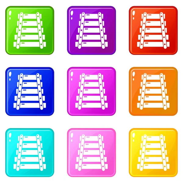 Иконки Xylophone набор 9 цветов коллекции — стоковый вектор