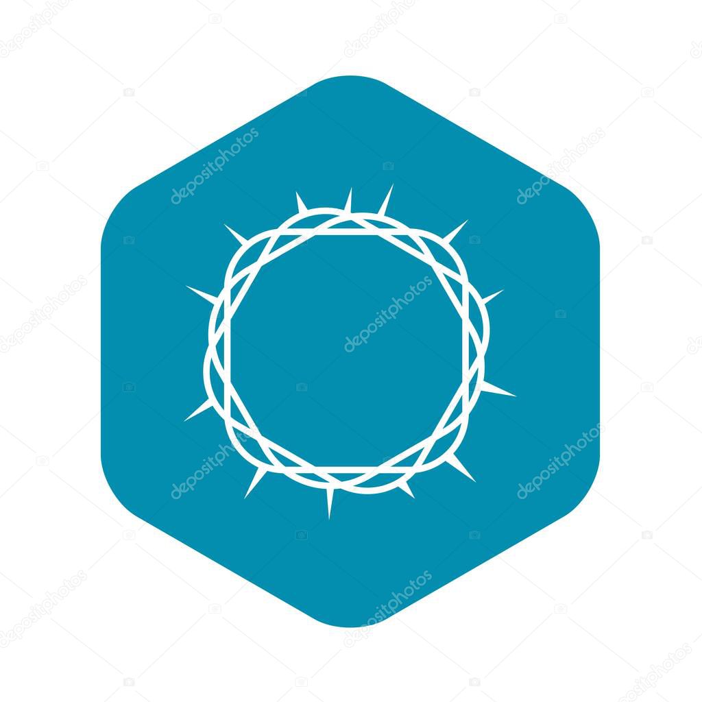 Crown of thorns icon , simple style