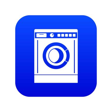 Çamaşır makinesi simgesi dijital mavi