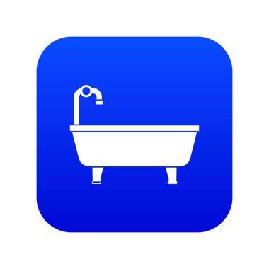 Küvet simgesi dijital mavi