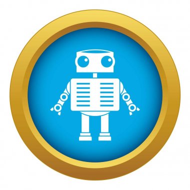 Büyük gözler izole robot mavi simge vektör