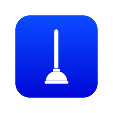 Tuvalet pistonlu simge dijital mavi