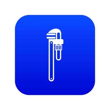 Boru veya maymun anahtarı simge dijital mavi