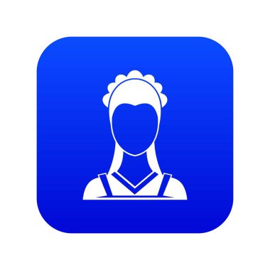 Hizmetçi simgesi dijital mavi