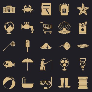 Karides Icons set, basit tarzı