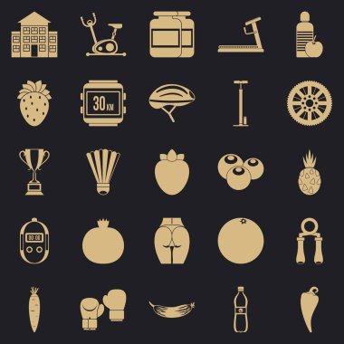 Hapları Icons set, basit tarzı