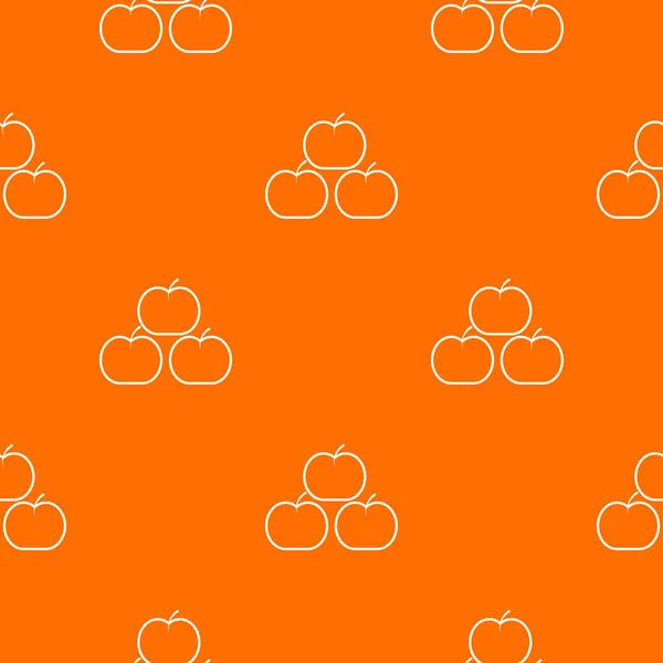 Manzanas patrón vector naranja — Vector de stock