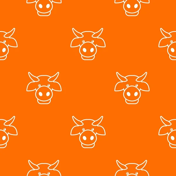 Cow head pattern vector orange
