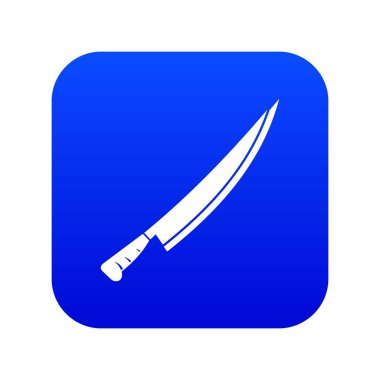 Uzun bıçak simgesi dijital mavi