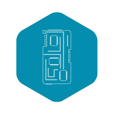 Telefon çip simgesi, anahat stili