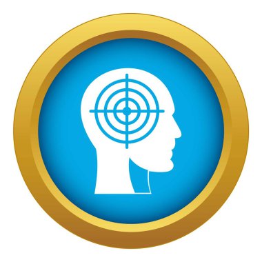 İnsan başı izole mavi simge vektör