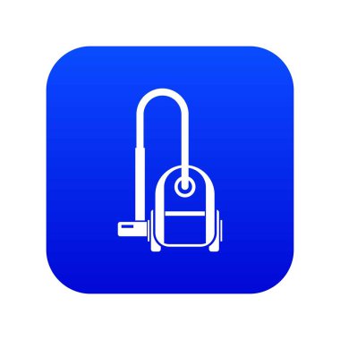 Elektrikli süpürge simgesi dijital mavi