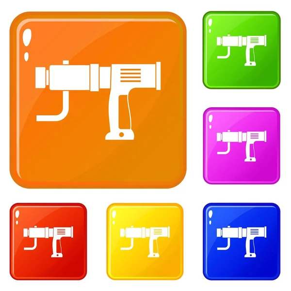 Ikony pro ruční vrtání nastavené vektorové barvy — Stockový vektor