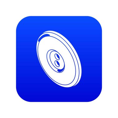 Yuvarlak elbise düğmesi mavi simge vektör