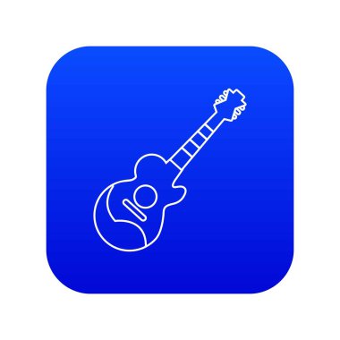 Akustik gitar simgesi mavi vektör