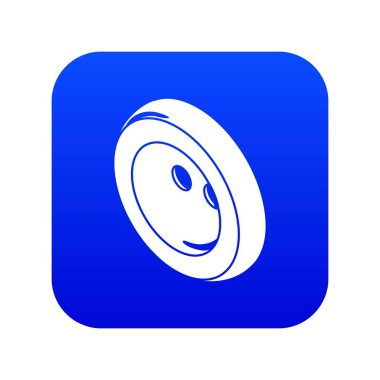 Moda elbise düğmesi mavi sembol simge vektör