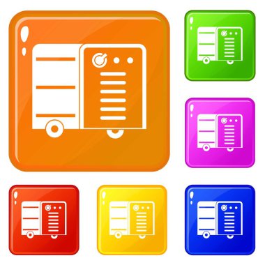 Inverter Kaynak makinesi simgeleri vektör renk seti