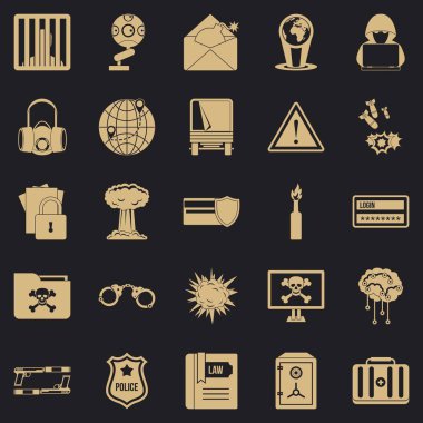 Dahi Icons set, basit tarzı