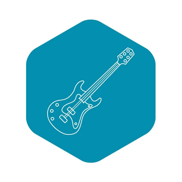 Icona della chitarra elettrica, stile contorno — Vettoriale Stock